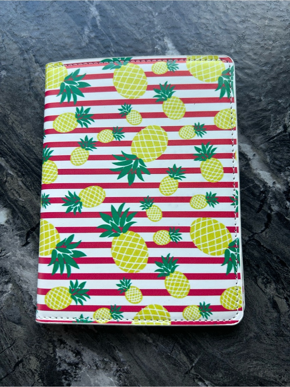 Pineapple Print Passport Wallet - Pink & Yellow